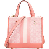 Coach Pink Monogram Signature Jacquard Patch Dempsey Tote 22 Crossbody Handbag
