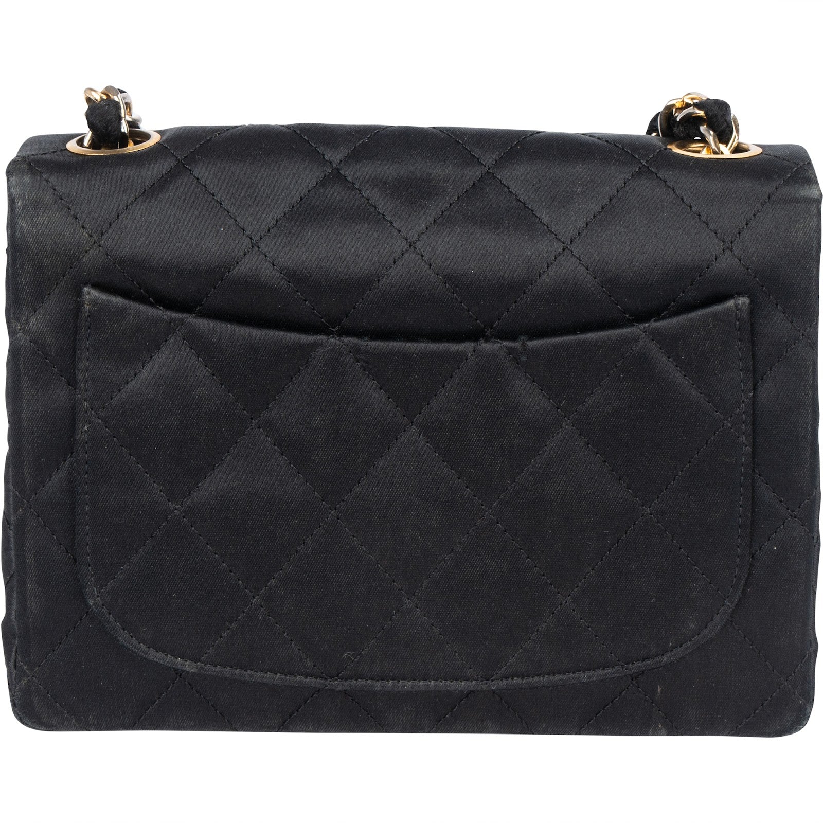 Chanel Quilted Satin Single Flap Crossbody Bag - vintageandkickz