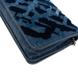 Chanel Denim Velvet Graffiti Wallet On Chain Crossbody Bag