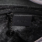 Gucci Monogram GG Suede Small Bamboo Handle Shoulder Bag