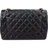 Chanel Quilted Caviar Leather Double Flap Crossbody Bag