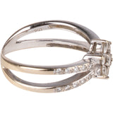 Handcrafted 0,48 Carat Diamond Snow Flower Bicolor 750 Gold Ring (#50)