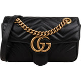 Gucci Chevron Matelassé Leather GG Marmont Small Shoulder Crossbody Bag