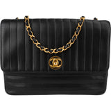 Chanel Vertical Quilted Lambskin 24K Gold Single Flap Crossbody Bag