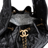 Chanel 25 Quilted Lambskin Drawstring Jumbo Bucket Shoulder Bag