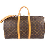 Louis Vuitton Monogram Canvas Keepall 50 Bandoulière Travel Bag