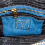 Prada Blue Leather Vitello Daino Satchel Handbag