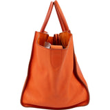 Céline Orange Drummed Calfskin Phantom Handbag