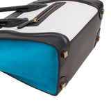 Céline Tricolor Grained Leather & Suede Small Luggage Handbag