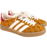 Gucci x Adidas Red Leather Monogram GG Canvas Gazelle Sneakers (US 3 ½ / EU 34)