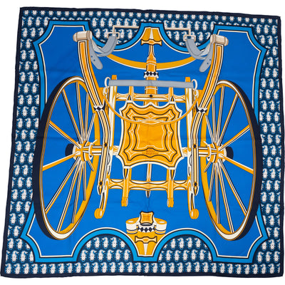 Hermès Silk Les Roues de Phaeton Carre 90 Tuch Scarf