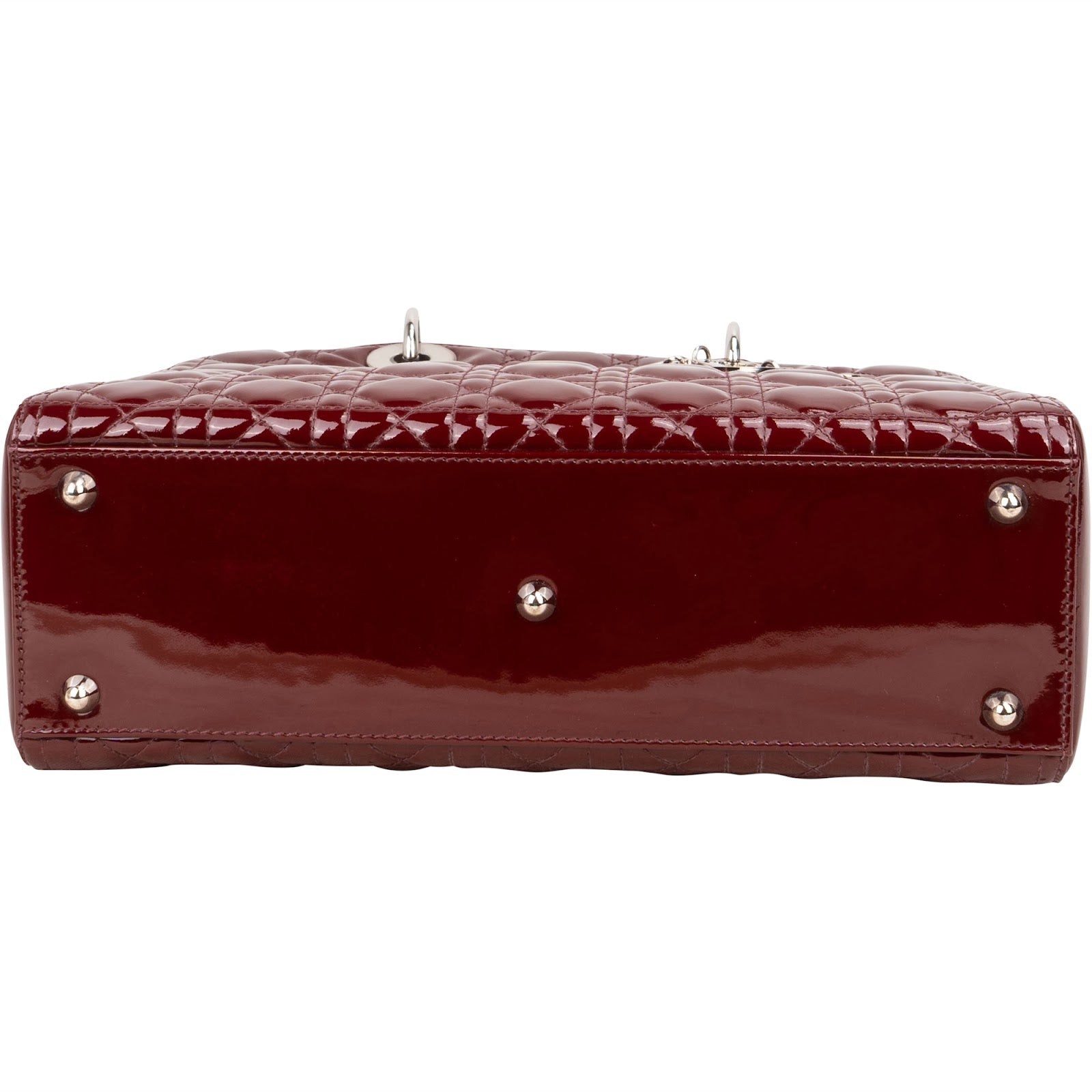 Christian Dior Quilted Patent Leather Lady Dior Handbag - vintageandkickz