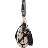 Coach Monogram Signature Black and Grey Stripe Demi Handbag