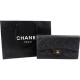 Chanel Quilted Caviar Leather Classic CC Flap Wallet
