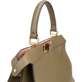 Fendi Olive Green Leather Medium Peekaboo Handbag