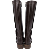 Chanel Dark Brown Leather CC Lock Emblem Riding Boots (37,5)