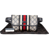 Gucci Blue Leather Monogram GG Supreme Web Belt Crossbody Bag
