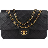 Chanel Quilted Lambskin 24K Gold Medium Double Flap Crossbody Bag