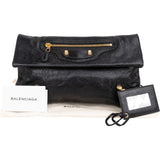 Balenciaga Black Leather City Clutch Bag