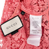 Gucci Pink Spitze Floral Lace Web Waistband Dress (IT40)