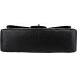 Chanel Quilted Caviar Leather Palladium Jumbo Singe Flap Crossbody Bag