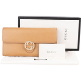 Gucci Pebbled Leather Interlocking GG Wallet