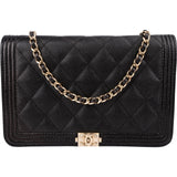 Chanel Quilted Caviar Leather Wallet On Chain Boy Crossbody Bag