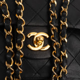 Chanel Quilted Lambskin 24K Gold Small Double Flap Shoulder Bag