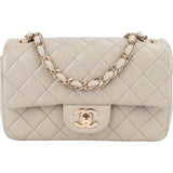 Chanel Quilted Lambskin Rectangular Mini Single Flap Crossbody Bag
