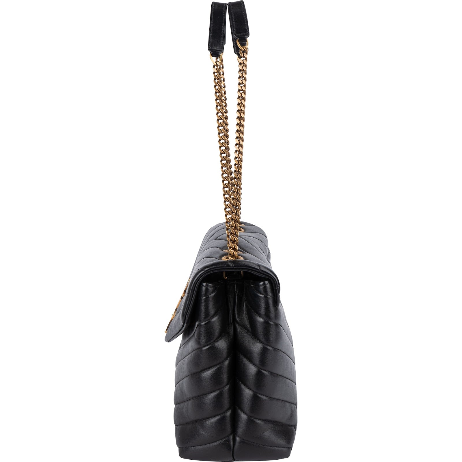 Saint Laurent Quilted Leather Medium Loulou Crossbody Bag - vintageandkickz