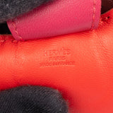 Hermès  Rose Jaipur Pinkshocking Rouge H Tricolor Leather Rodeo MM Pendant