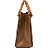 Gucci Brown Leather Bamboo Top Handle Handbag