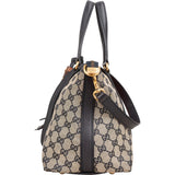 Gucci Monogram Canvas GG Marrakech Web Stripe Bamboo Tassel Crossbody Handbag