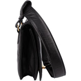 Chanel Black Quilted Lambskin 24K Gold Single Flap Vintage Shoulder Belt Bag