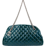 Chanel Quilted Patent Leather Mademoiselle Bowler Shoulder Bag