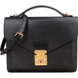 Louis Vuitton Noir Epi Leather Monceau Handbag
