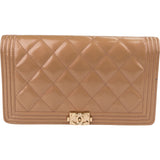 Chanel Quilted Patent Leather Boy Wallet
