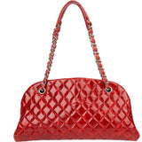 Chanel Quilted Quilted Crinkled Leather Just Mademoiselle Bowling Shoulder Bag