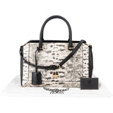MCM Visetos Monogram Python Embossed Leather Milla Tote Handbag