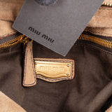Miu Miu Brown Suede Bow Satchel Handbag