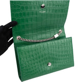 Saint Laurent Crocodile Embossed Leather Kate Tassel Crossbody Bag