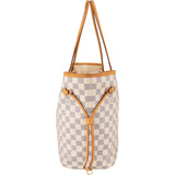 Louis Vuitton Monogram Damier Azur Canvas Neverfull MM Shoulder Bag