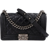 Chanel Quilted Leather Medium Boy Single Flap Crossbody Bag