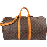 Louis Vuitton Monogram Canvas Keepall 55 Bandoulière Travel Bag