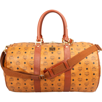MCM Monogram Visetos Boston 50 Travel Bag