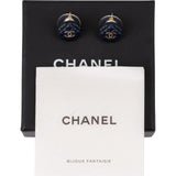 Chanel Quilted CC Emblem Quilted Earrings