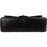 Chanel Quilted Lambskin Palladium Jumbo Double Flap Crossbody Bag