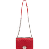 Chanel Perforated Quilted Lambskin Palladium Medium Boy Crossbody Bag