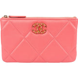 Chanel 19 Quilted Lambskin CC Pouch