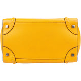 Céline Yellow Drummed Calfskin Luggage Tote Handbag